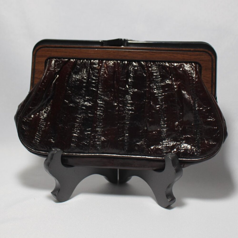 Small Brown Faux Leather Clutch